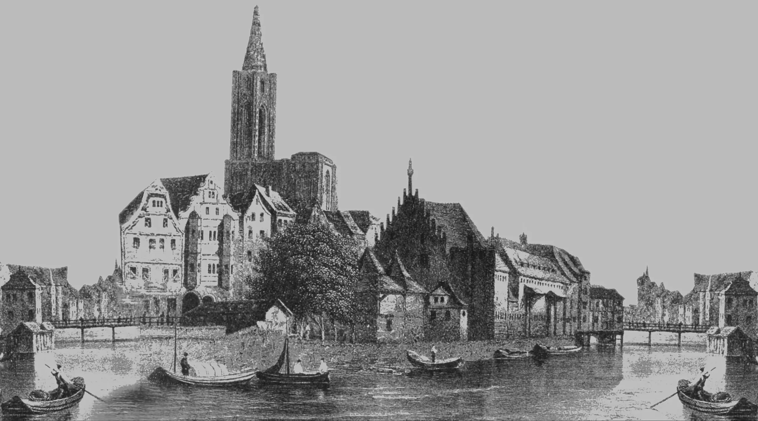 image en noir et blanc de Strasbourg